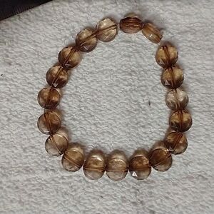Clear brown beads stretch bracelet